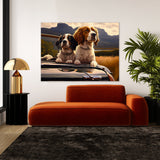 Dogs On The Back Of A Car 91 Wall Art