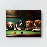 Dogs Playing Billard 4 Wall Art