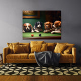 Dogs Playing Billard 4 Wall Art