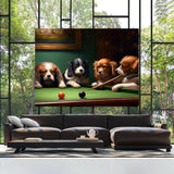 Dogs Playing Billard 4 Wall Art