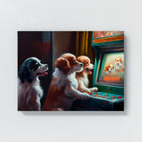 Dogs Playing On An Arcade 111 Wall Art