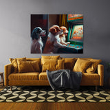 Dogs Playing On An Arcade 111 Wall Art