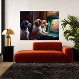 Dogs Playing On An Arcade 111 Wall Art