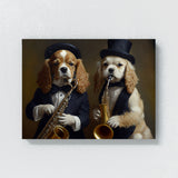 Dogs Playing Saxophone 2 Wall Art