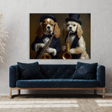 Dogs Playing Saxophone 2 Wall Art