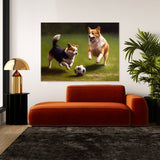 Dogs Playing Soccer 10 Wall Art