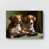 Dogs Playing Video Game 48 Wall Art