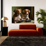 Dogs Playing Video Game 48 Wall Art