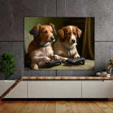 Dogs Playing Video Game 48 Wall Art