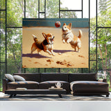 Dogs Playing Volleyball 24 Wall Art