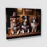 Dogs Sitting At A Bar 58 Wall Art