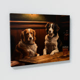 Dogs Sitting At A Bar 81 Wall Art