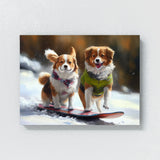 Dogs Snowboarding 31 Wall Art