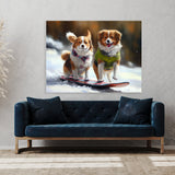 Dogs Snowboarding 31 Wall Art
