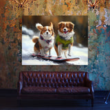Dogs Snowboarding 31 Wall Art