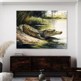 Alligator Basking In Sun 4 Wall Art