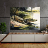 Alligator Basking In Sun 4 Wall Art