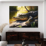 Alligator Basking On Riverbank 14 Wall Art