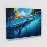 Alligator In Clear Blue River 10 Wall Art