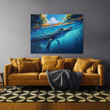 Alligator In Clear Blue River 10 Wall Art