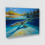 Alligator In Clear Blue River 7 Wall Art