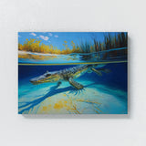 Alligator In Clear Blue River 7 Wall Art