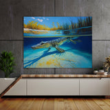 Alligator In Clear Blue River 7 Wall Art