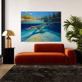 Alligator In Clear Blue River 7 Wall Art