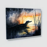 Alligator In Hazy Sunset 5 Wall Art