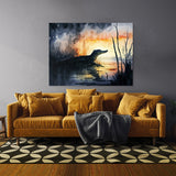 Alligator In Hazy Sunset 5 Wall Art