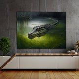 Alligator In Murky Swamp 2 Wall Art