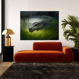 Alligator In Murky Swamp 2 Wall Art