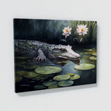 Alligator In Pond With Lilies 16 Wall Art