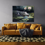 Alligator In Pond With Lilies 16 Wall Art