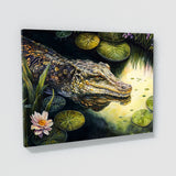 Alligator In Pond With Lilies 17 Wall Art