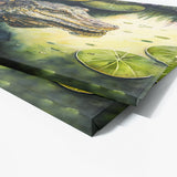 Alligator In Pond With Lilies 17 Wall Art