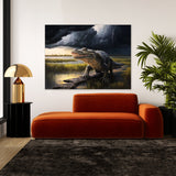 Alligator In Stormy Sky 9 Wall Art