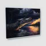 Alligator In Stormy Waters 13 Wall Art