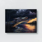 Alligator In Stormy Waters 13 Wall Art