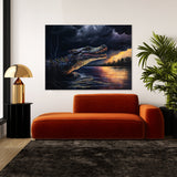 Alligator In Stormy Waters 13 Wall Art