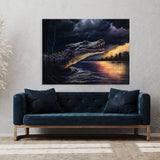 Alligator In Stormy Waters 13 Wall Art