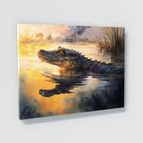 Alligator In Sun Drenched Water 18 Wall Art