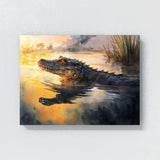 Alligator In Sun Drenched Water 18 Wall Art