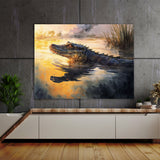 Alligator In Sun Drenched Water 18 Wall Art