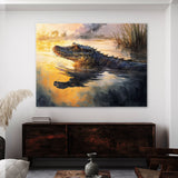 Alligator In Sun Drenched Water 18 Wall Art
