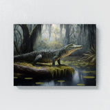 Alligator In Swamp With Trees 3 Wall Art