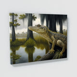 Alligator In Swamp With Trees 6 Wall Art