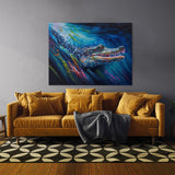 Alligator Swimming In River 1 Wall Art
