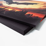 Bat Atmospheric City Sunset 28 Wall Art