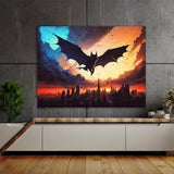 Bat Atmospheric City Sunset 28 Wall Art